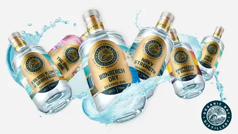 Peacock Bros rebrands Organic Bay Distillery packaging